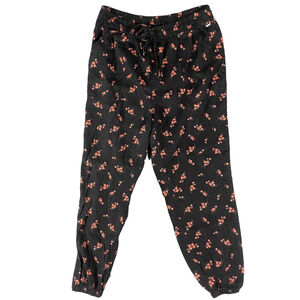 PINK Victoria’s Secret Black Floral Soft Jogger Pants Lounge Pajama Medium